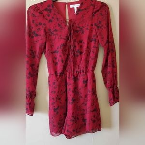 Women's bcbgeneration xs red floral print romper